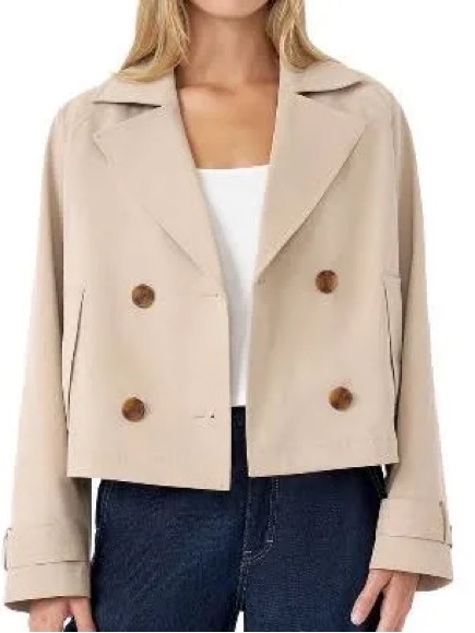Timeless Classic Rebecca Minkoff Women's Cropped Trench Coat Sz Large
